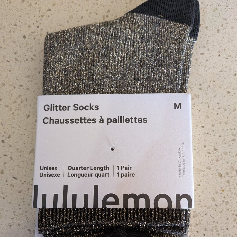 Lululemon Glitter Socks Sz M NEW